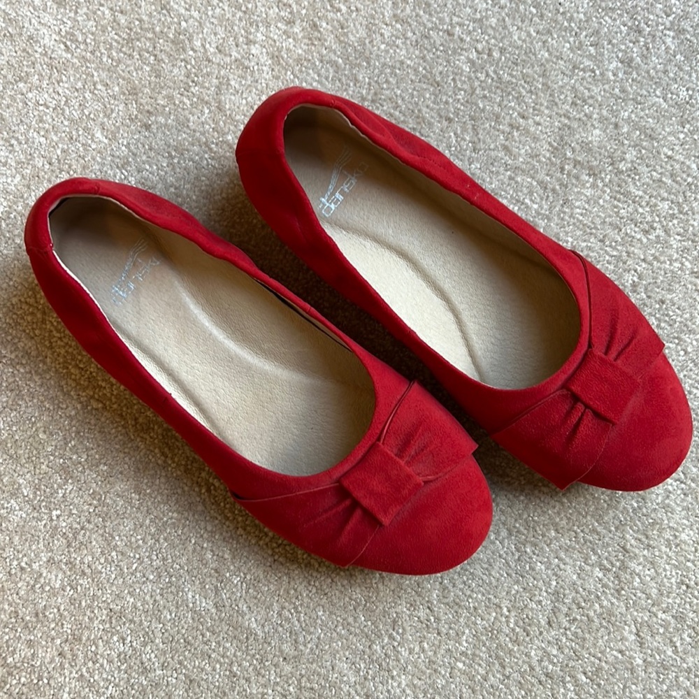 Dansko Red Suede Lina Flats, size 36